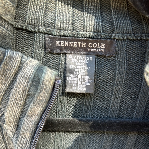 Kenneth Cole grey long sleeved zip up cardigan sweater XL - Picture 2 of 5